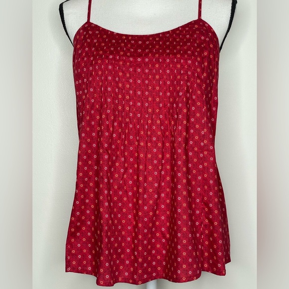 Julie Brown NY Women Rust W/ White & Orange Daisy Print Cami Tank Top NWT Sz M - Picture 2 of 7
